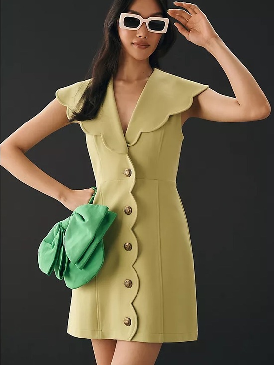 Maeve Dresses & Skirts - Anthropologie Maeve Scallop Dress in Citrus Zest